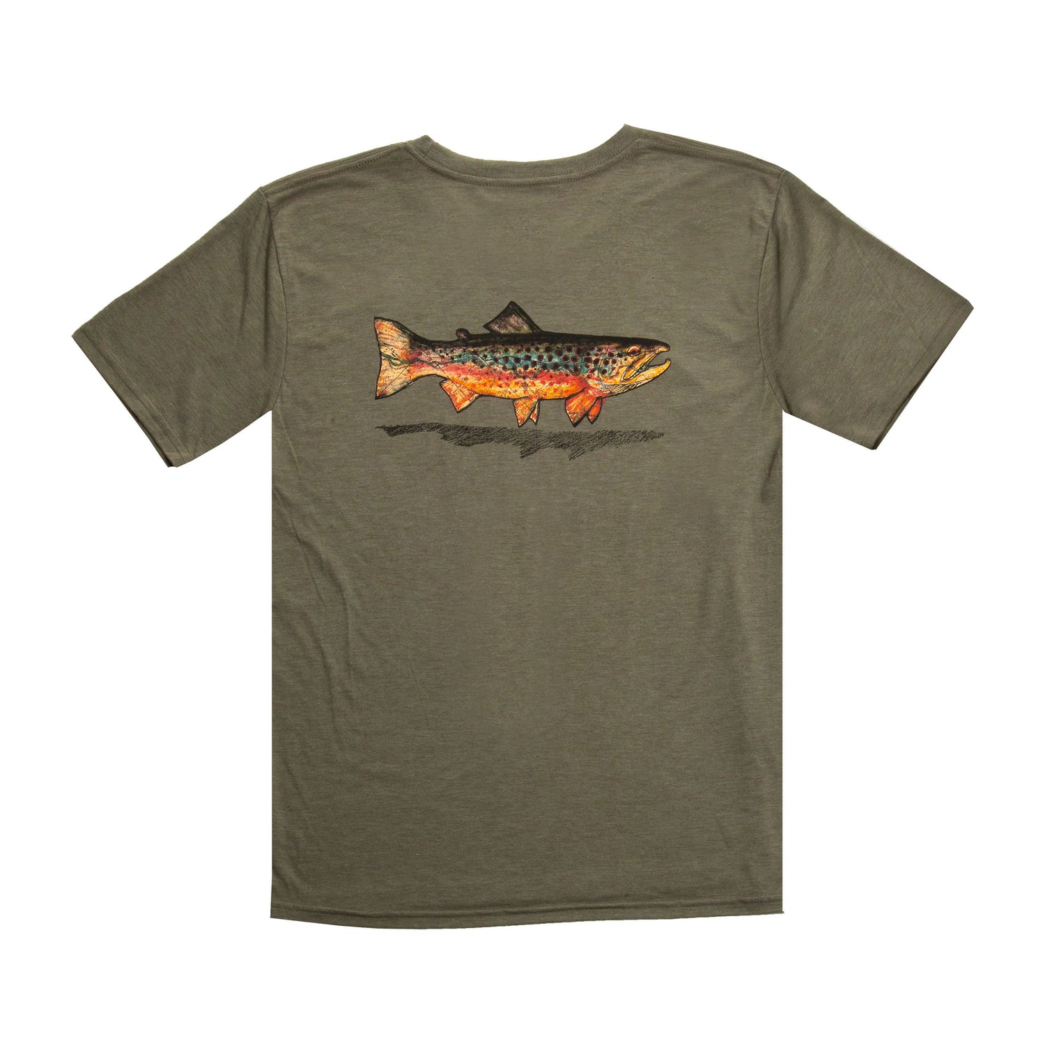 Brown Trout White T-shirt, Fishing T-shirt, Fish T-shirt, Trout